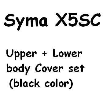 SYMA-X5S-X5SC-X5SW Quad Copter parts Upper + Lower body cover (X5SC black) - Click Image to Close